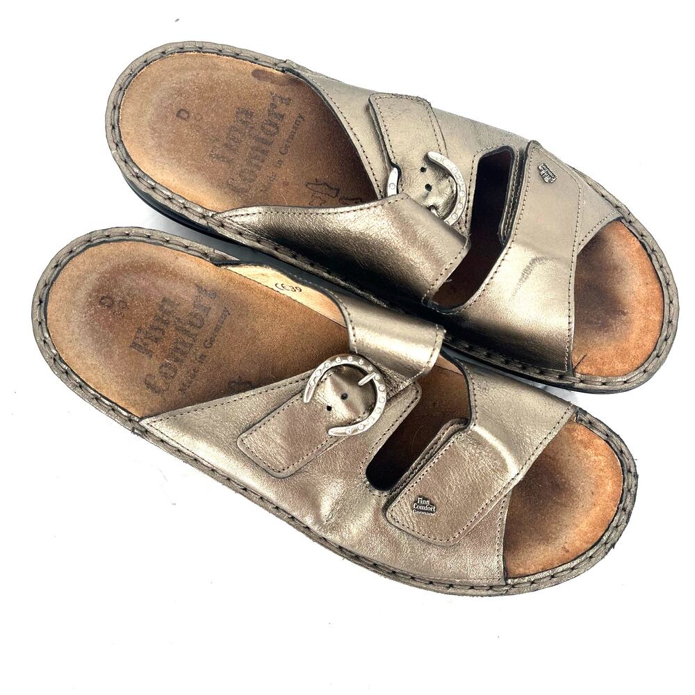 Finn Comfort Sansibar Sandals Womens 39 US 8-8.5 Bronze Leather Germany